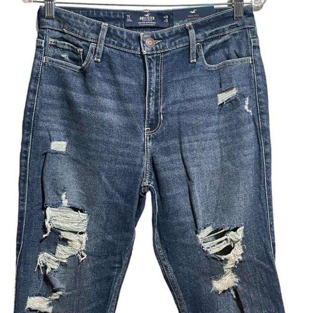 Hollister Jeans‎ Juniors Sz 7S High Rise Crop Slim Straight Vintage Stretch NWT - Picture 2 of 11